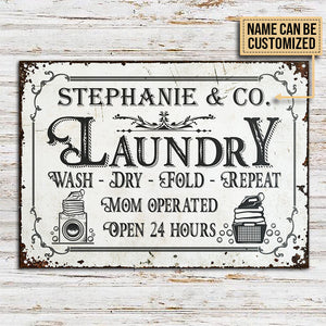 Personalized Laundry Room Mom Operated Customized Classic Metal Signs