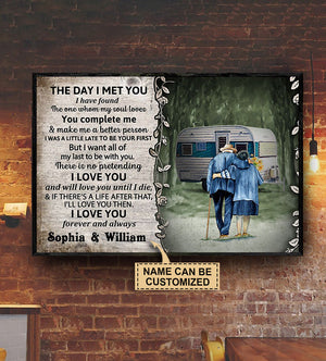 Personalized Camping The Day I Met You Poster