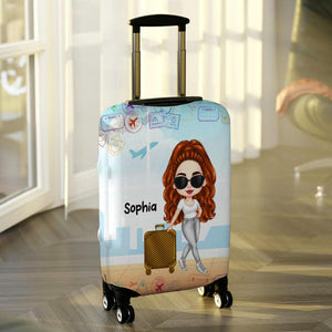 Personalized Just a Girl Who Loves Traveling Luggage Cover, Gift For Her,Gift For Woman