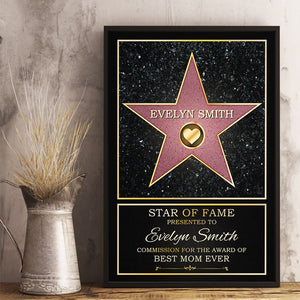 Star Of Fame, Best Mom/Dad Of The Year - Family Personalized Custom Vertical Poster - Mother's Day,Father's Day, Birthday Gift For Mom/Dad