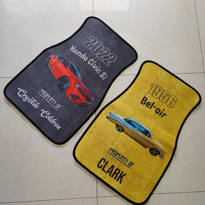 Car mats Personalized Gift, Upload car photos, Customize background, your name, car name & year