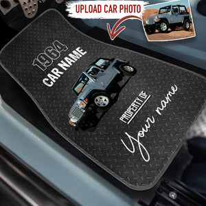 Car mats Personalized Gift, Upload car photos, Customize background, your name, car name & year