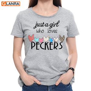 Just A Girl Who Love Peckers Shirt, Chicken Shirt, Chicken Pecker Shirt, Chicken Lover Shirt, T-Shirt, Tee, Hoodie, Unisex, Sweater, Sweatshirt
