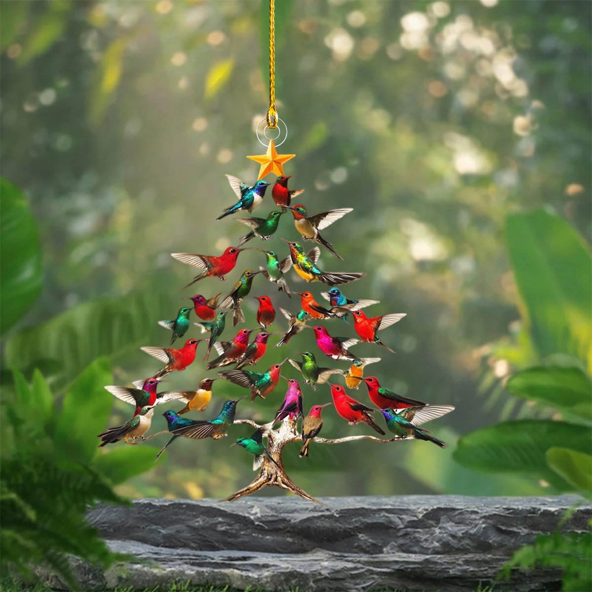 Hummingbird Christmas 2D Acrylic Ornament-Gift For Hummingbird Lover
