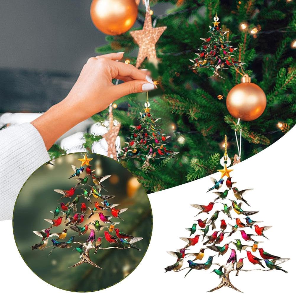 Hummingbird Christmas 2D Acrylic Ornament-Gift For Hummingbird Lover