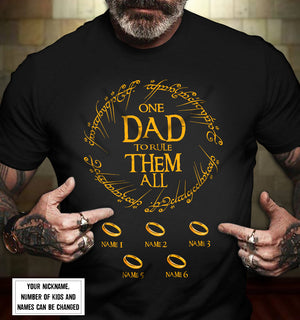 Custom One Dad To Rule Them All Personalized Shirt
