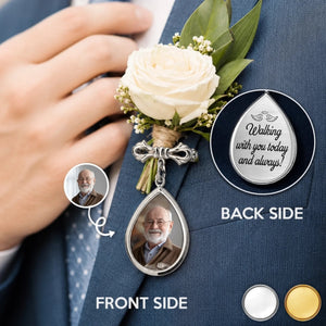 Custom Photo Teardrop Pin - Personalized Memorial Sympathy Gifts - Carried In My Heart Always