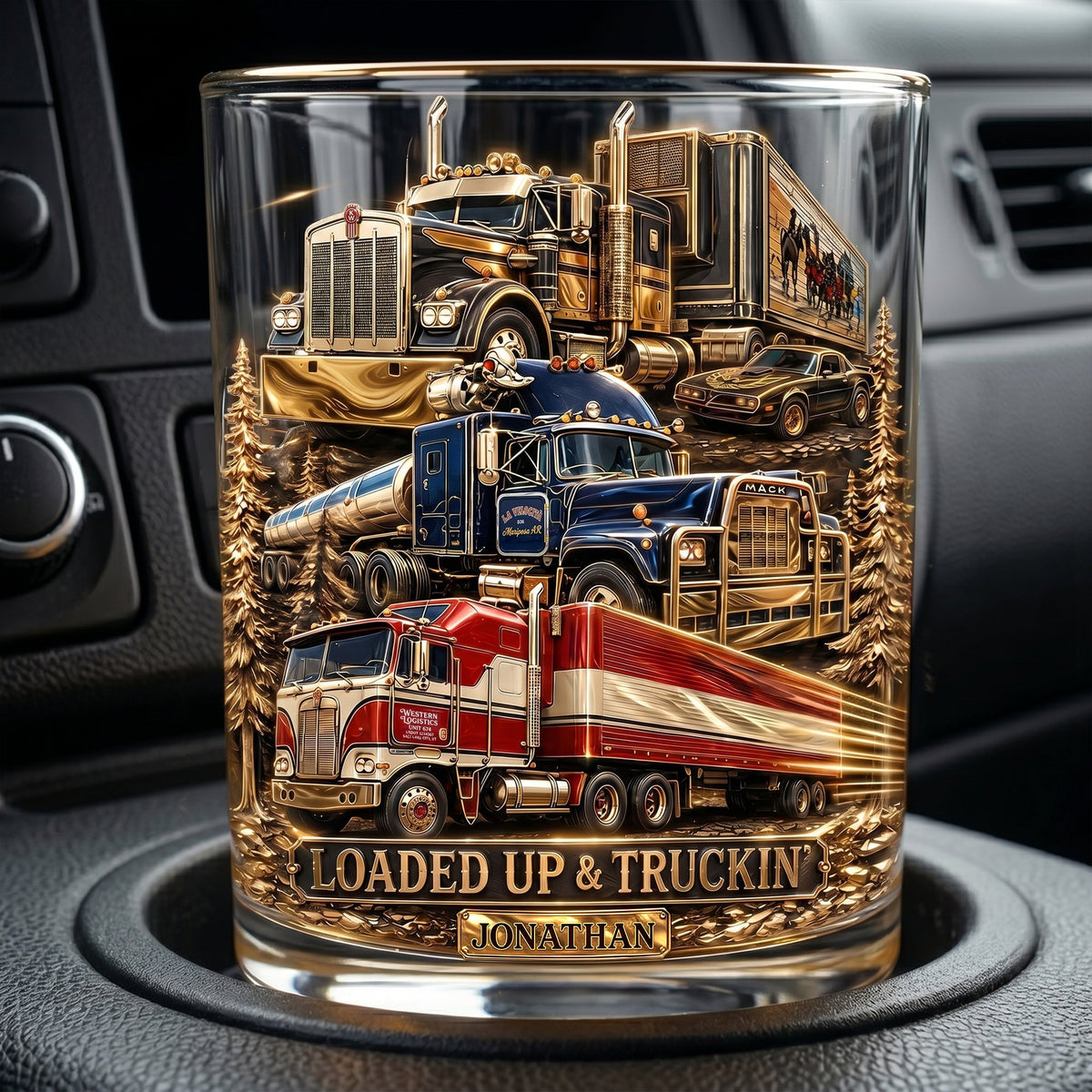 Legendary Truck Drinking Glass - Personalized Gifts For Truckers