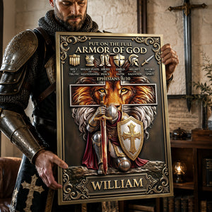 Kneeling Knight Jesus Printed Poster - Personalized Gifts For Christians
