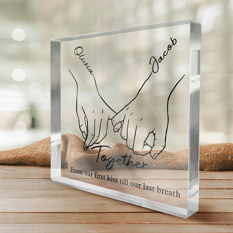 I Love You Forever & Always - Couple Personalized Square Shaped Acrylic Plaque - Gift For Husband Wife, Anniversary
