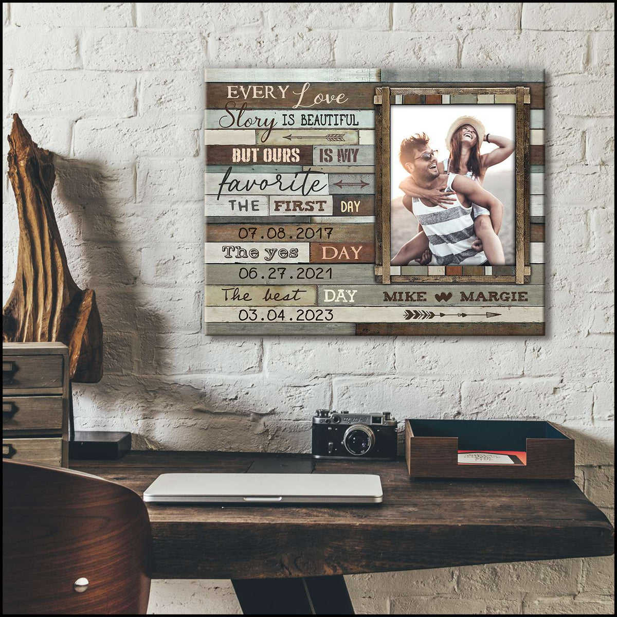 First Day Best Day Yes Day Custom Dates Anniversary Gift Canvas Poster