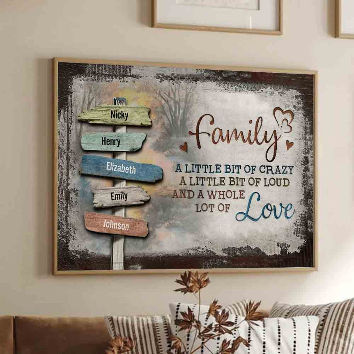 Our Crazy Loud Love Family - Personalized Poster - Gift For Family Members, Mom and Dad