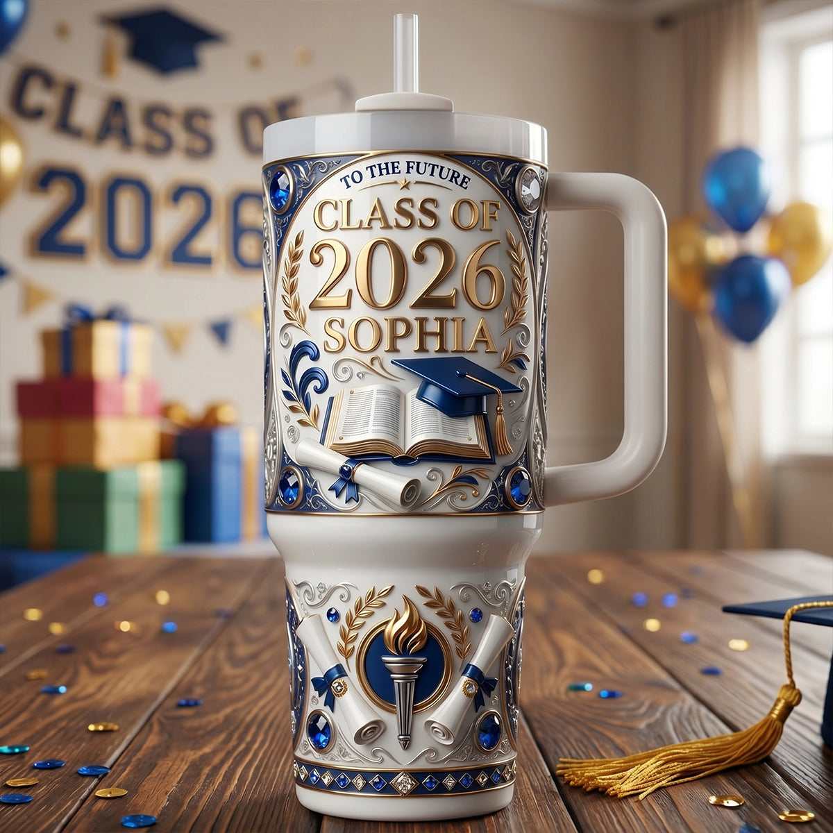 Graduation Handle Class Of 2026 Tumbler Handle - Personalized Graduation Gifts - laihair