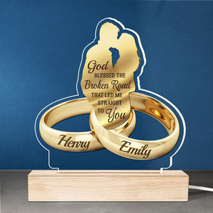 God Has Made Us For Each Other - Couple Personalized Shaped 3D LED Light - Gift For Husband Wife, Anniversary