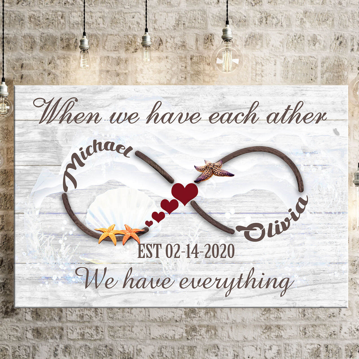 Personalized Infinity Anniversary Names Premium Canvas Poster