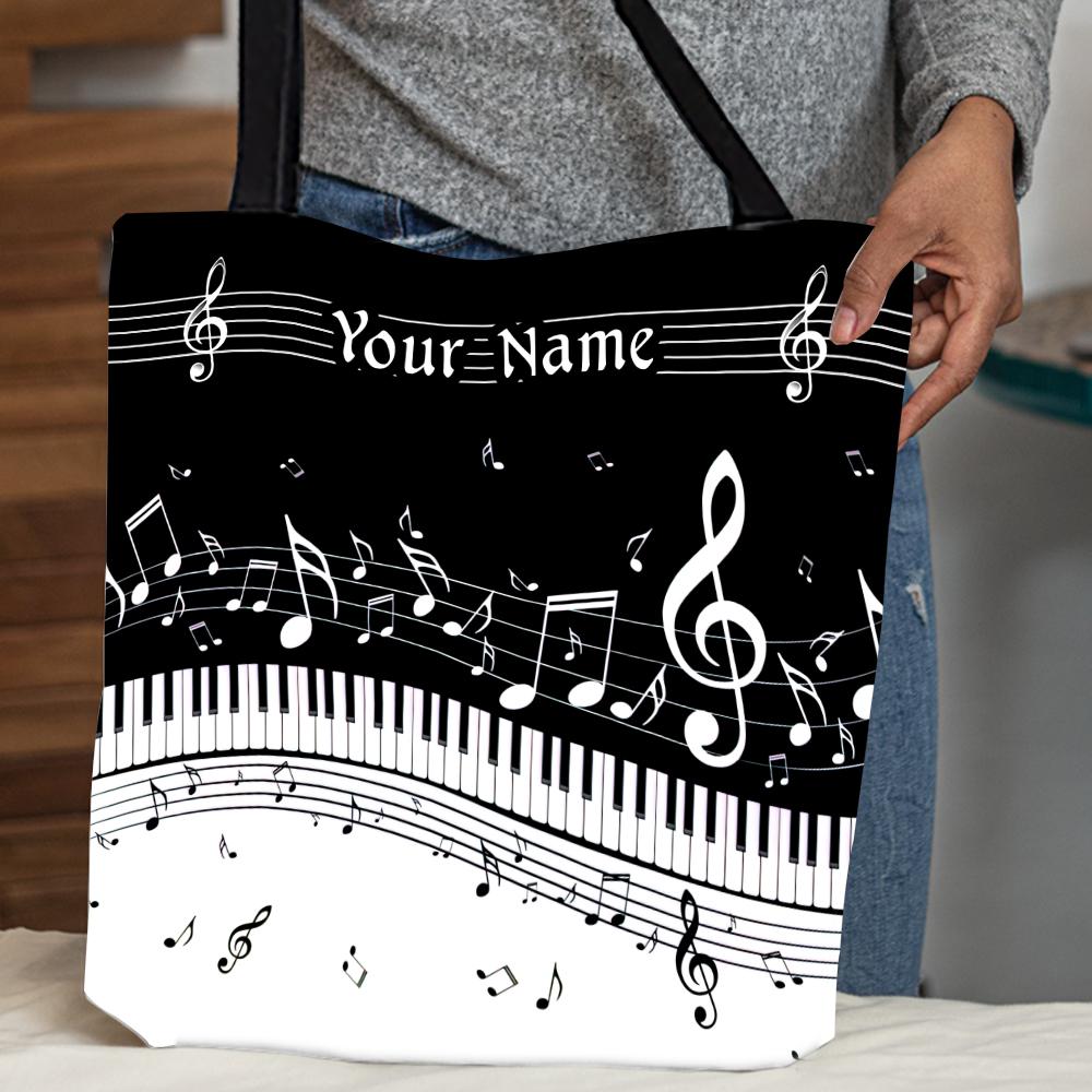 Classic Piano & Music Score Personalized Tote Bag