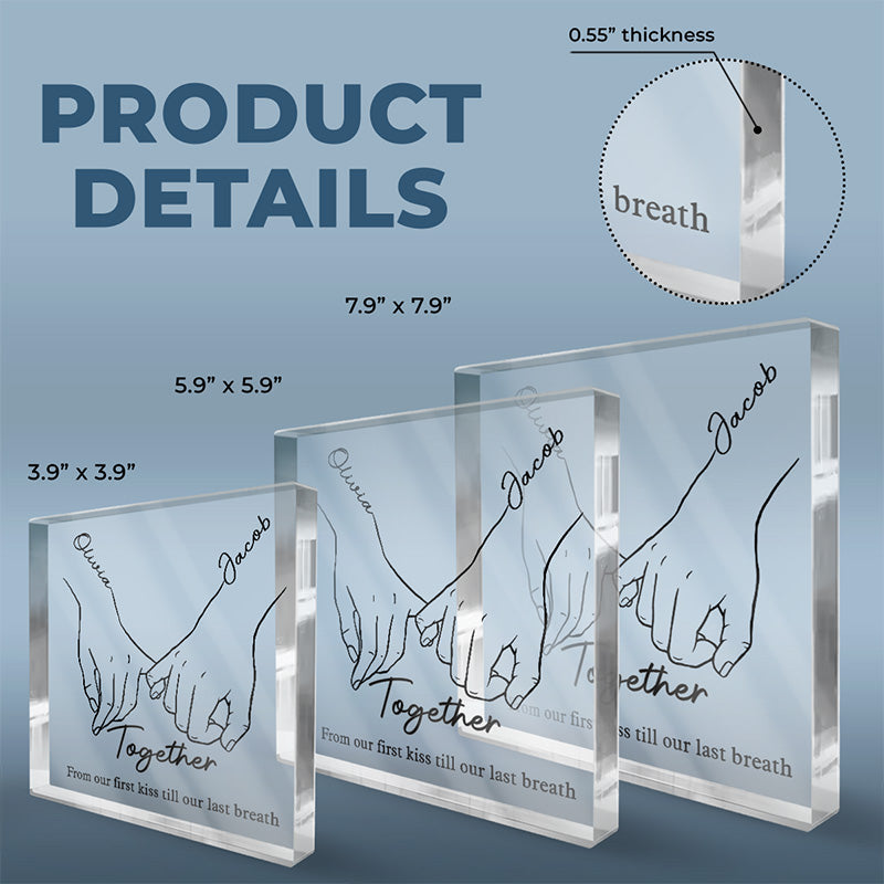 I Love You Forever & Always - Couple Personalized Square Shaped Acrylic Plaque - Gift For Husband Wife, Anniversary