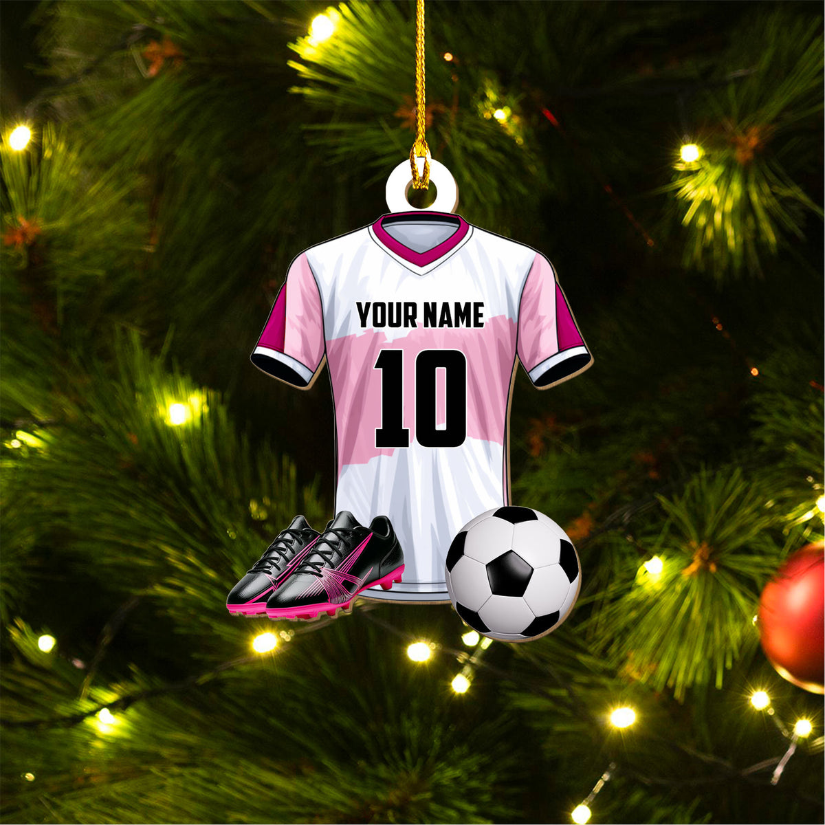 Custom Name Soccer Christmas Ornament, Christmas Gift For Soccer Lover, Gift For Soccer Player
