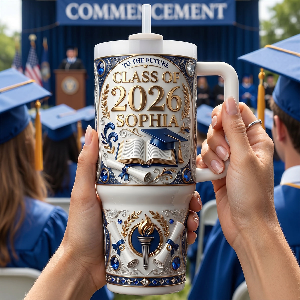 Class Of 2026 Tumbler Handle - Personalized Graduation Gifts