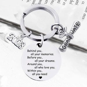 Custom Personalized 2023 Graduation Season Metal Keychain Gift with gift box