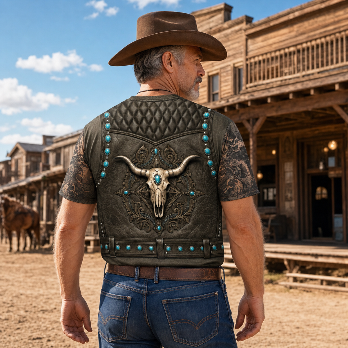 Custom Cowboy Warrior T-shirt - Personalized Birthday Gifts For Husband, Son, Grandson, Yourself - Cowboy Six Pack