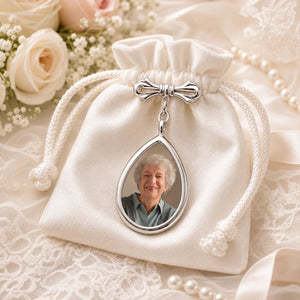 Custom Photo Teardrop Pin - Personalized Memorial Sympathy Gifts - Carried In My Heart Always