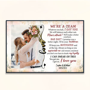 We Are A Team - Personalized Photo Canvas Poster gift for couple