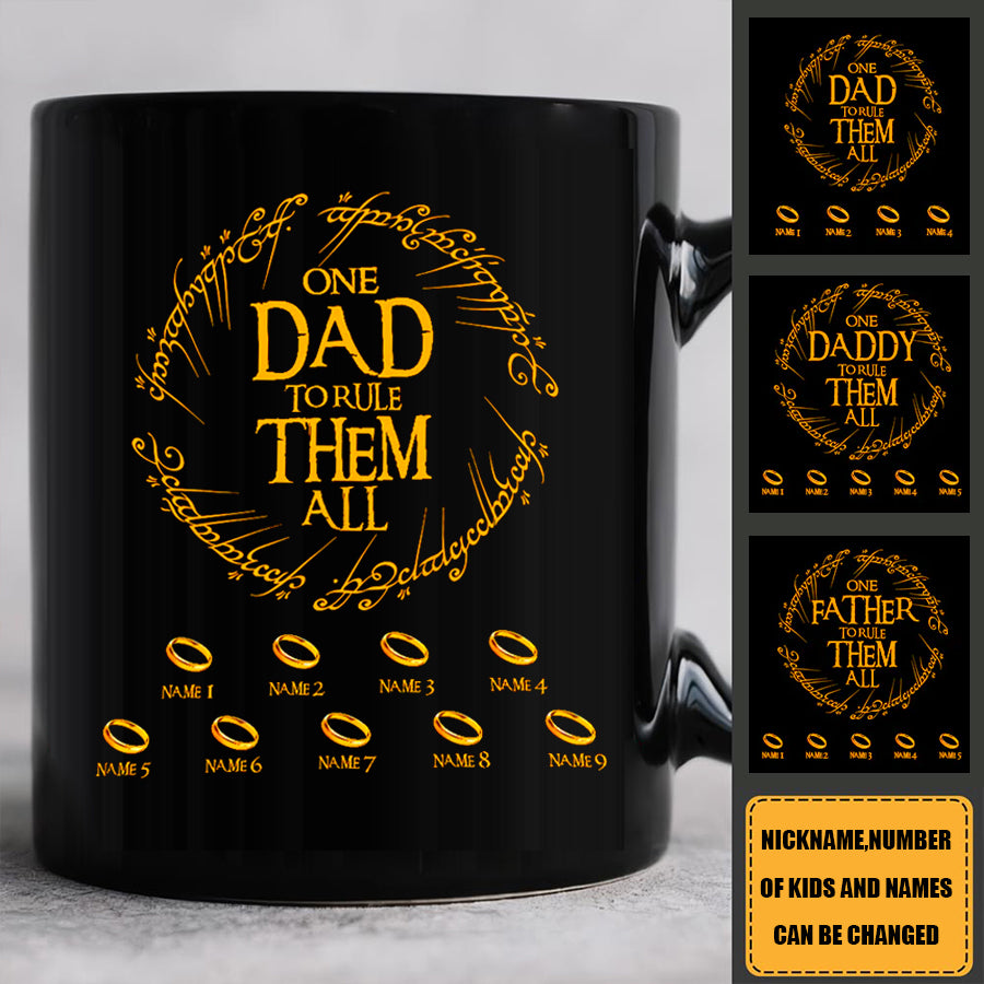 Custom One Dad To Rule Them All Personalized Mug