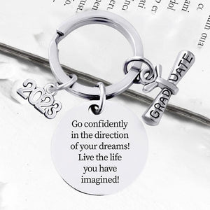 Custom Personalized 2023 Graduation Season Metal Keychain Gift with gift box