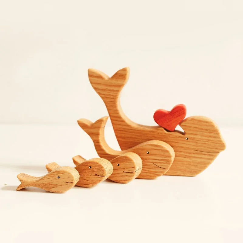 Wooden whales family puzzle - Gift For Family