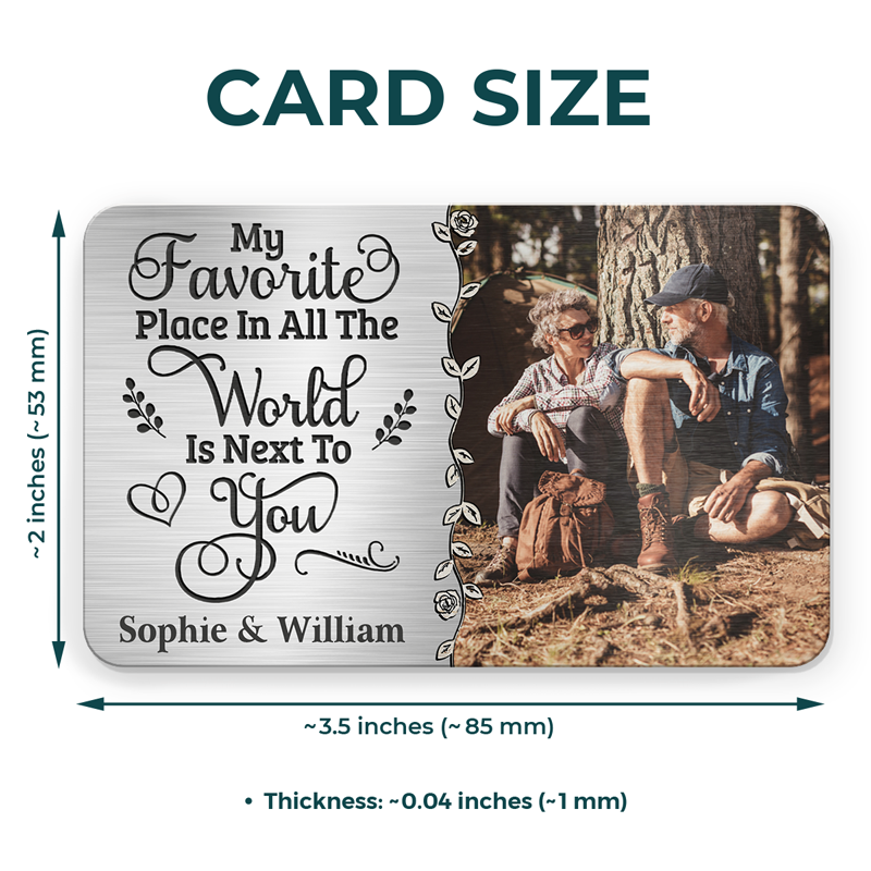 Custom Photo My Heart Is Wherever You Are - Couple Personalized Custom Aluminum Wallet Card - Gift For Husband Wife, Anniversary