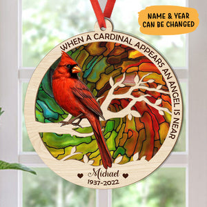 When A Cardinal Appears, Personalized Suncatcher, Memorial Gifts
