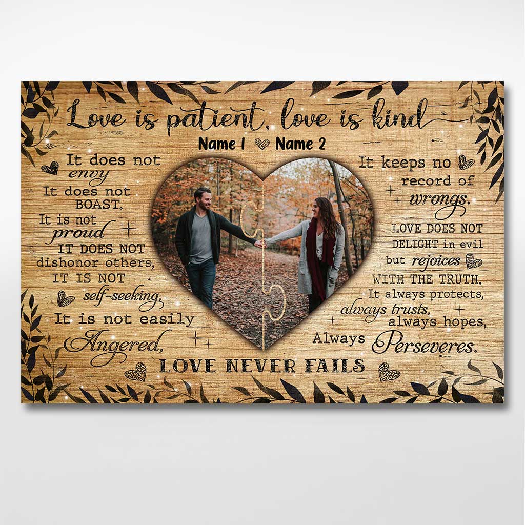 Love Is Patient Love Is Kind - Personalized Couple Poster