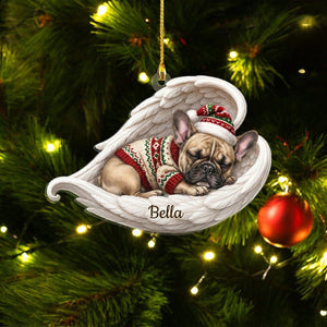 Personalized Angel Dog Acrylic Ornament, 6 Puppy Styles Available, Sleeping Pet Memorial Gift, Custom Christmas Keepsake for Dog Lovers, Pet Home Decor