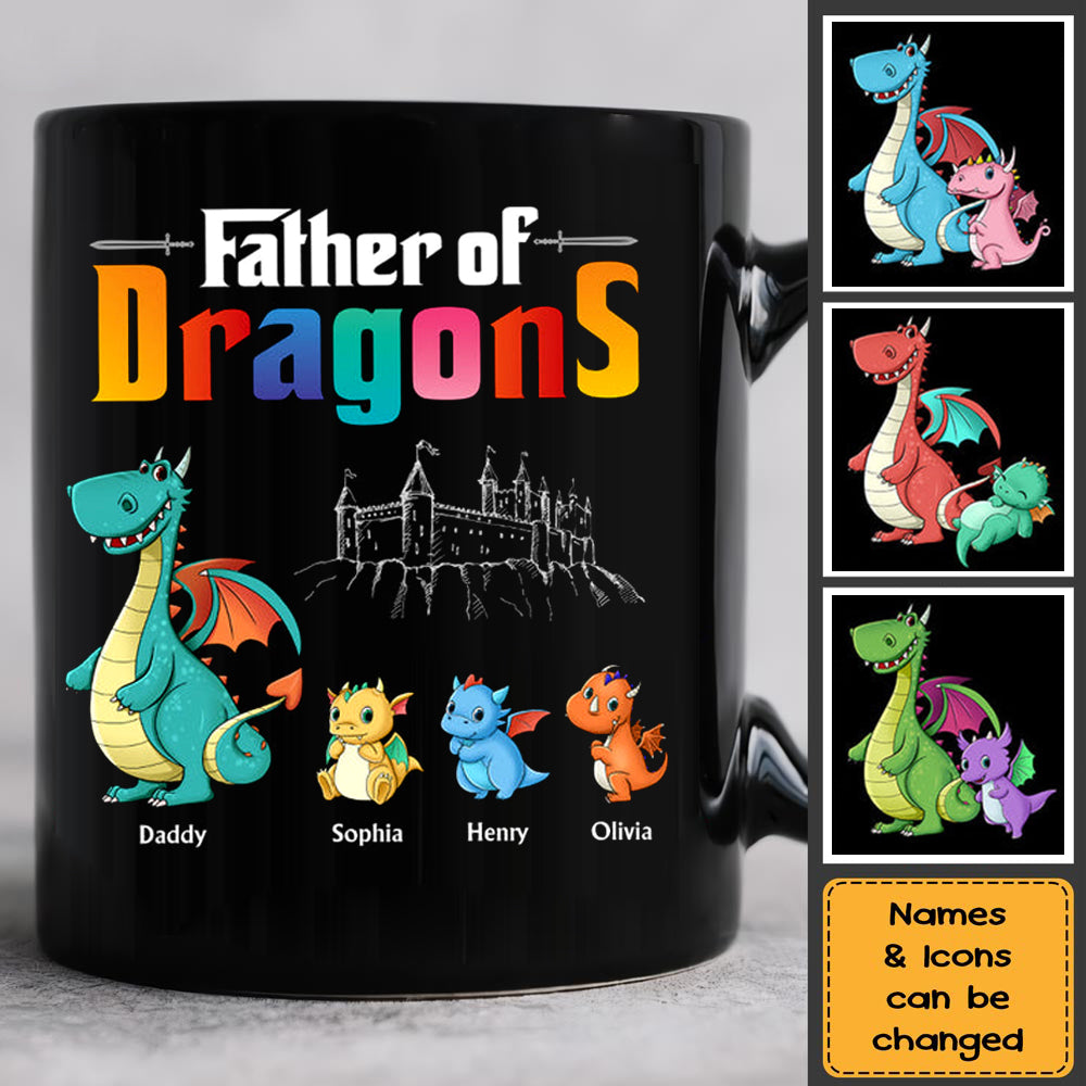 Father Of Dragons Personalized Custom Mug - Father's Day, Birthday Gift For Dad