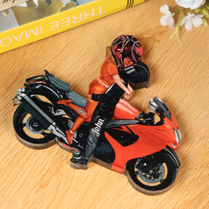 Motorcycle Kissing Doll Couple Personalized Acrylic Plaque