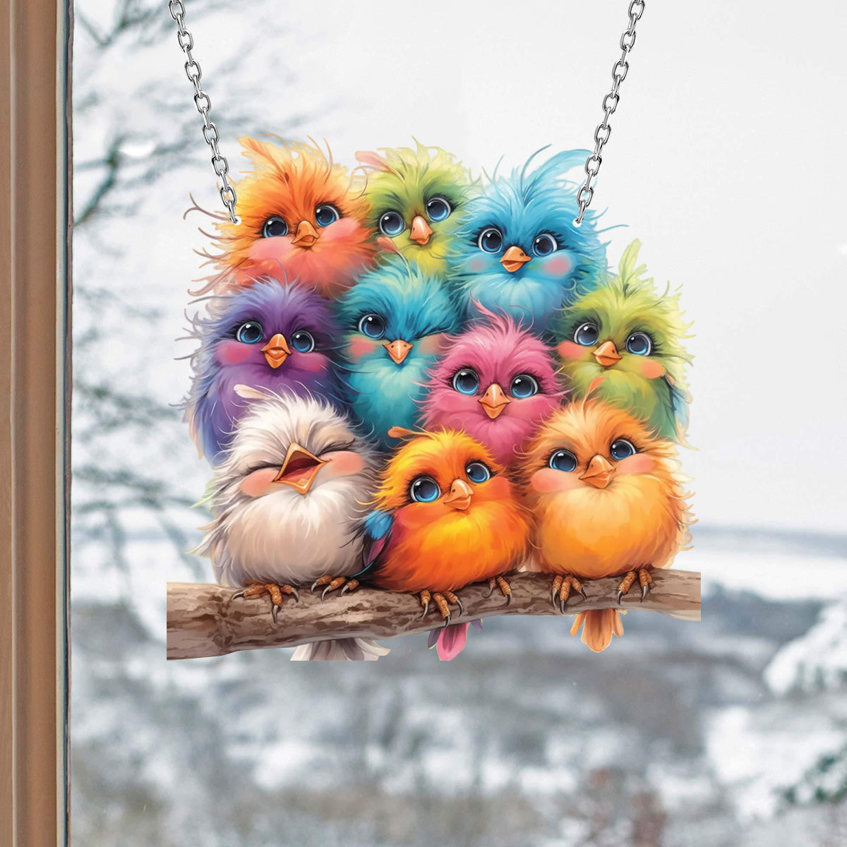 5D Diamond- Art Hanging Kit - Special Shaped Rhinestone Window Ornament - Gift For Bird Lovers