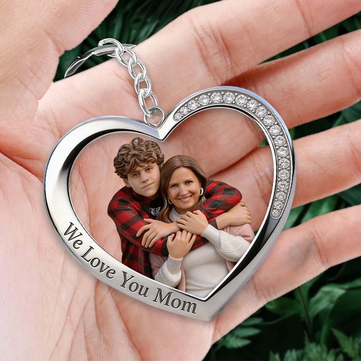 Perfect Mother’s Day Gift - Personalized Heart Custom Photo Keychain