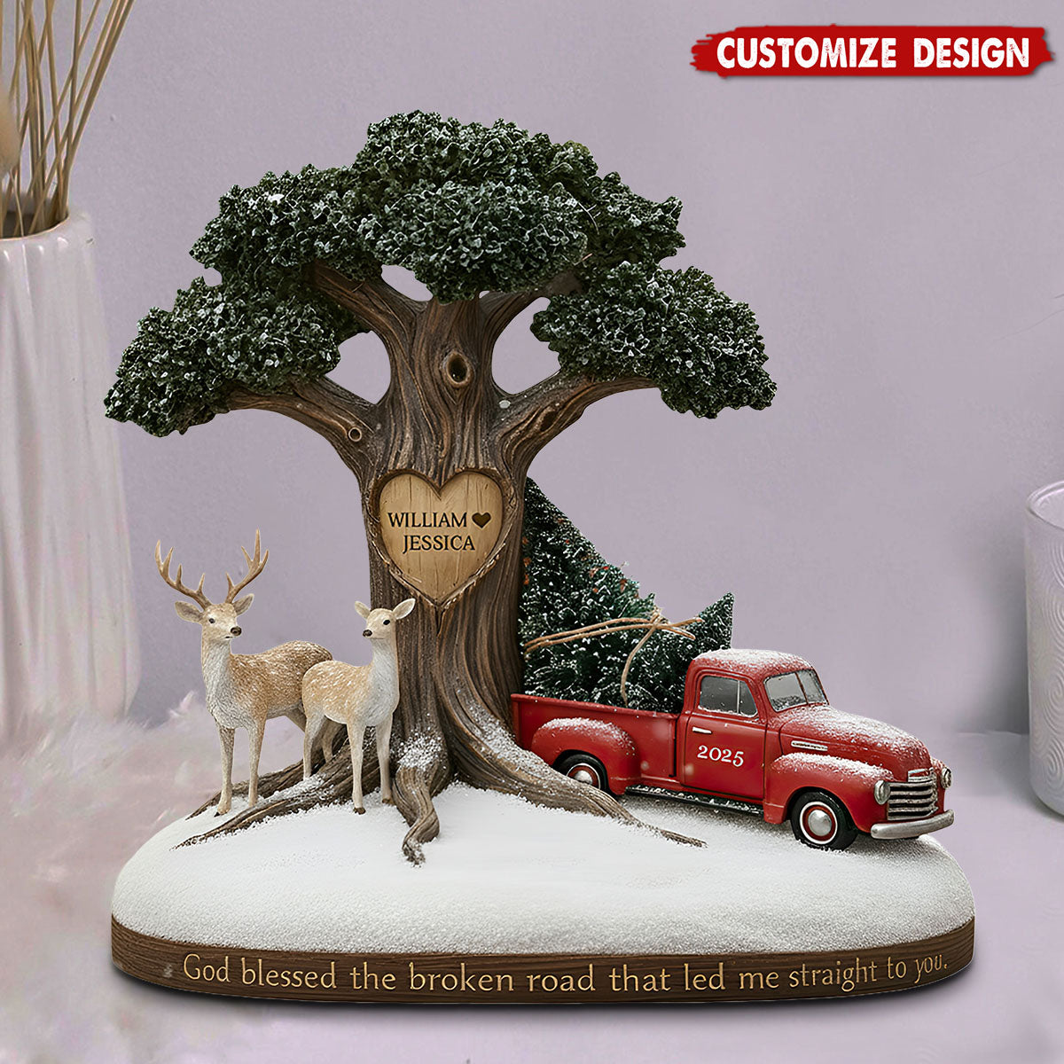 God Blessed The Broken Road Couple - Personalized Couple Custom Shaped Acrylic Plaque