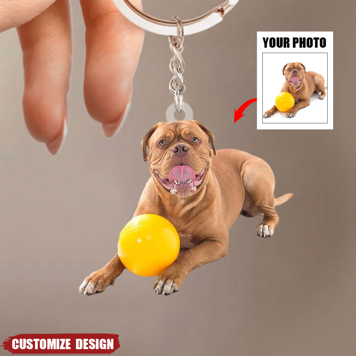 Personalized Keychain - Gift For Pet Lover, Dog Mom, Dog Dad - Custom Your Photo Acrylic Keychain