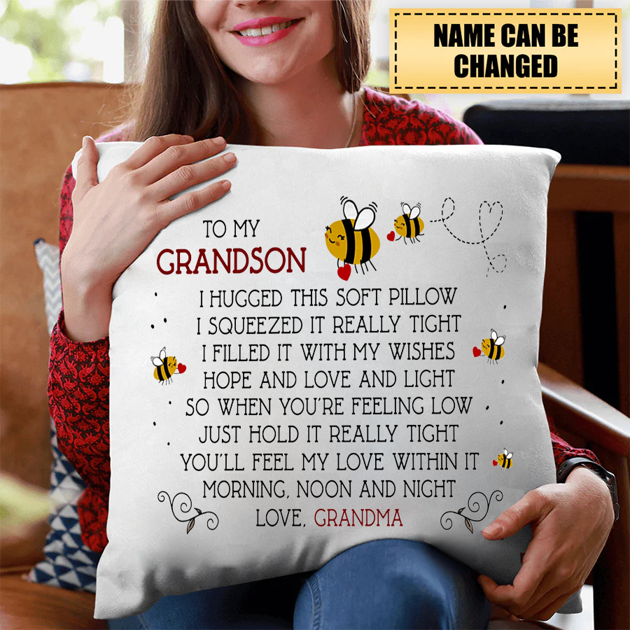 Personalized Pillow Grandma To Grandson Bee Pillow