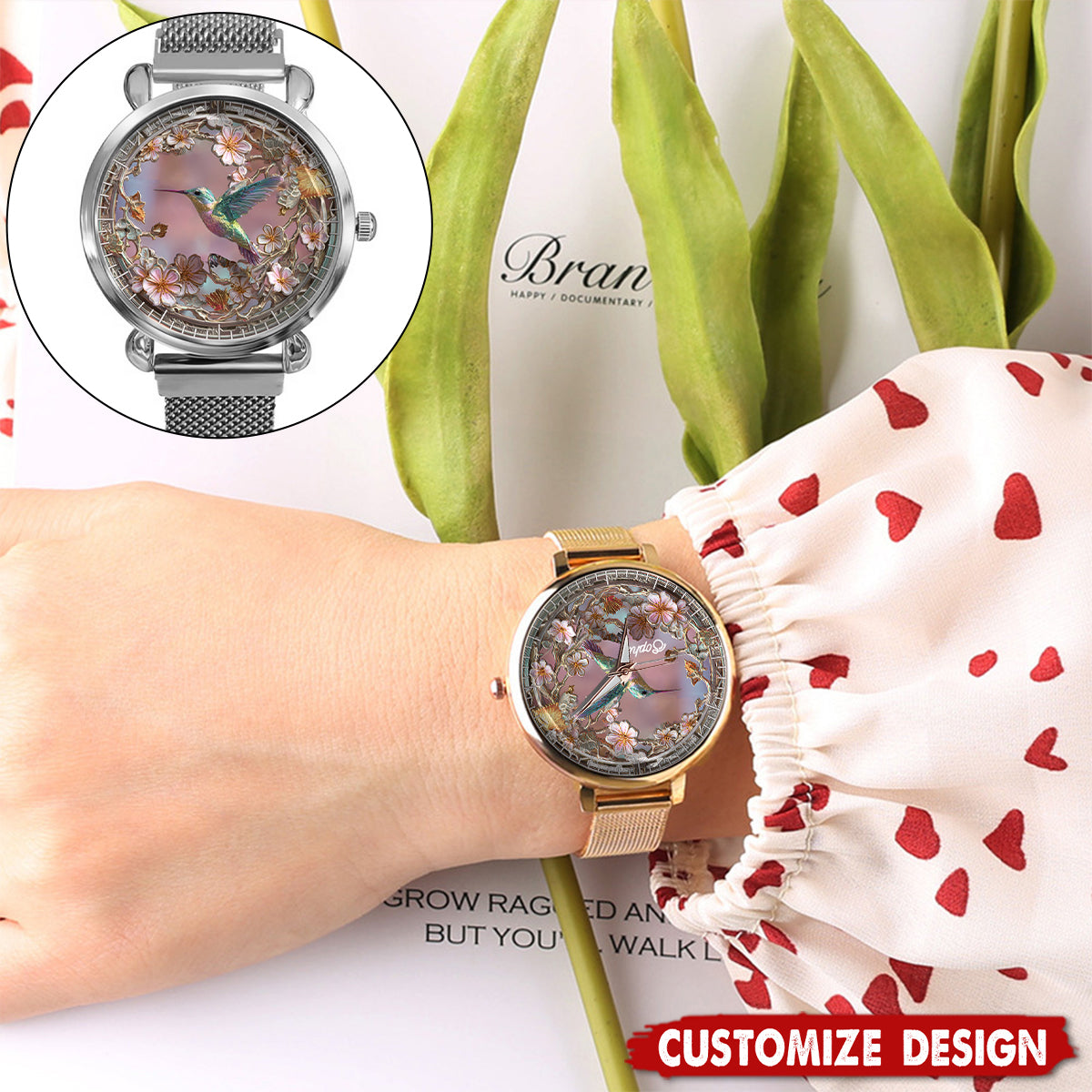 Beautiful Hummingbird - Personalized Hummingbird Women Hand Watch