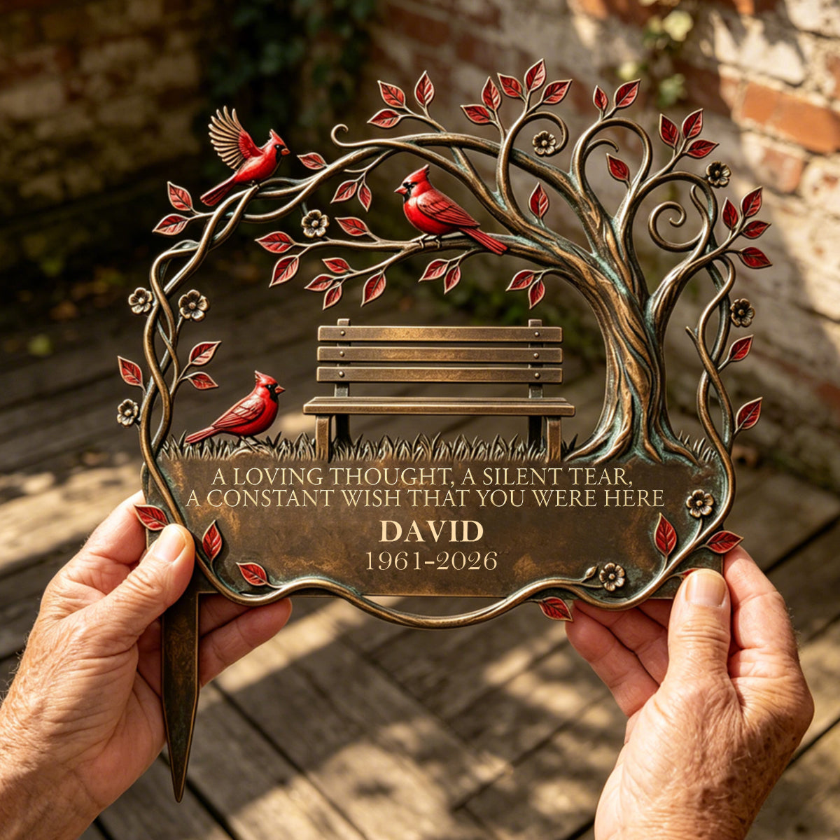 Memorial Stake Cardinal Remembrance Gift - Personalized Garden Stake