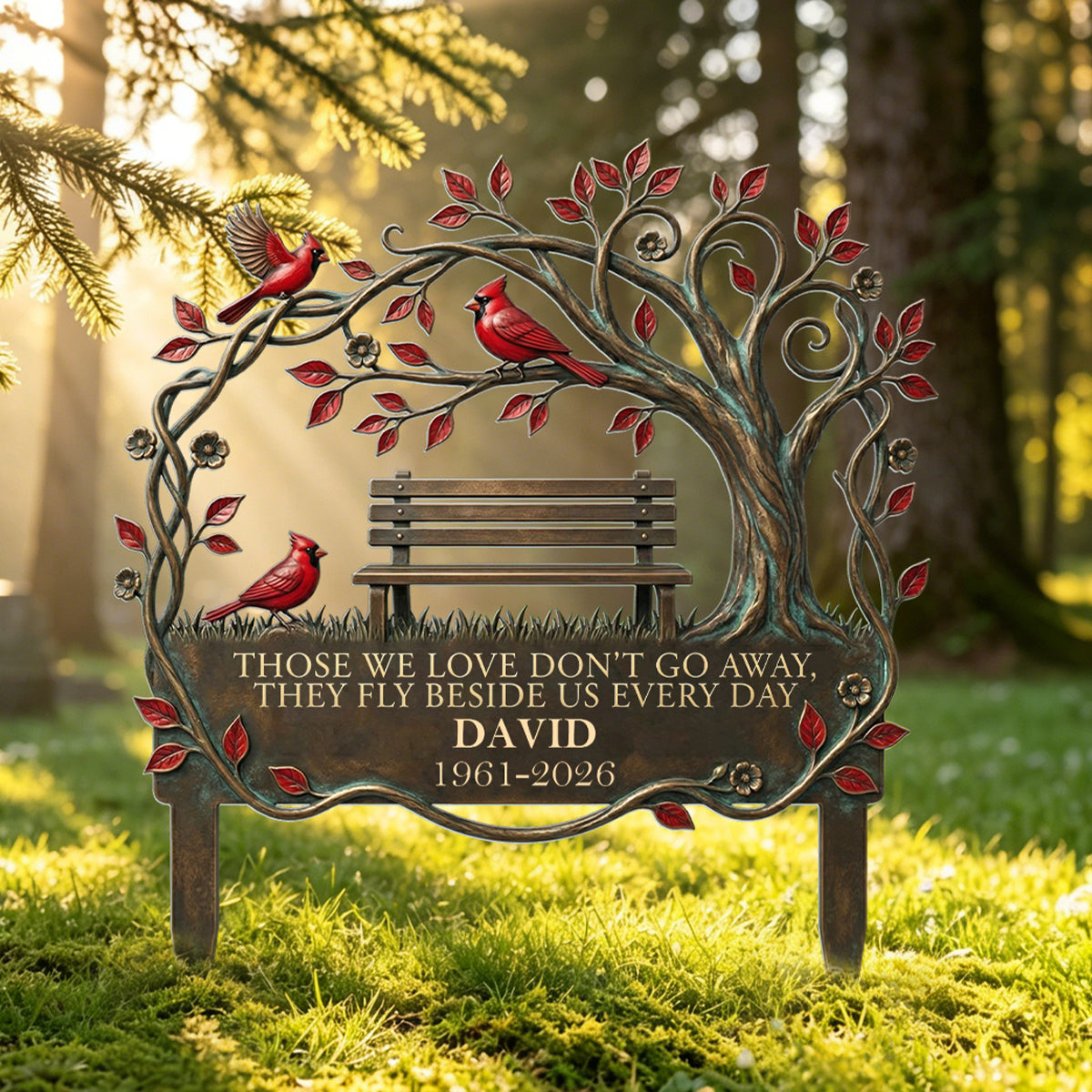 Memorial Stake Cardinal Remembrance Gift - Personalized Garden Stake