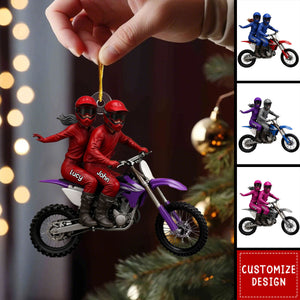 Personalized Biker Couple Motorcycle Ornament