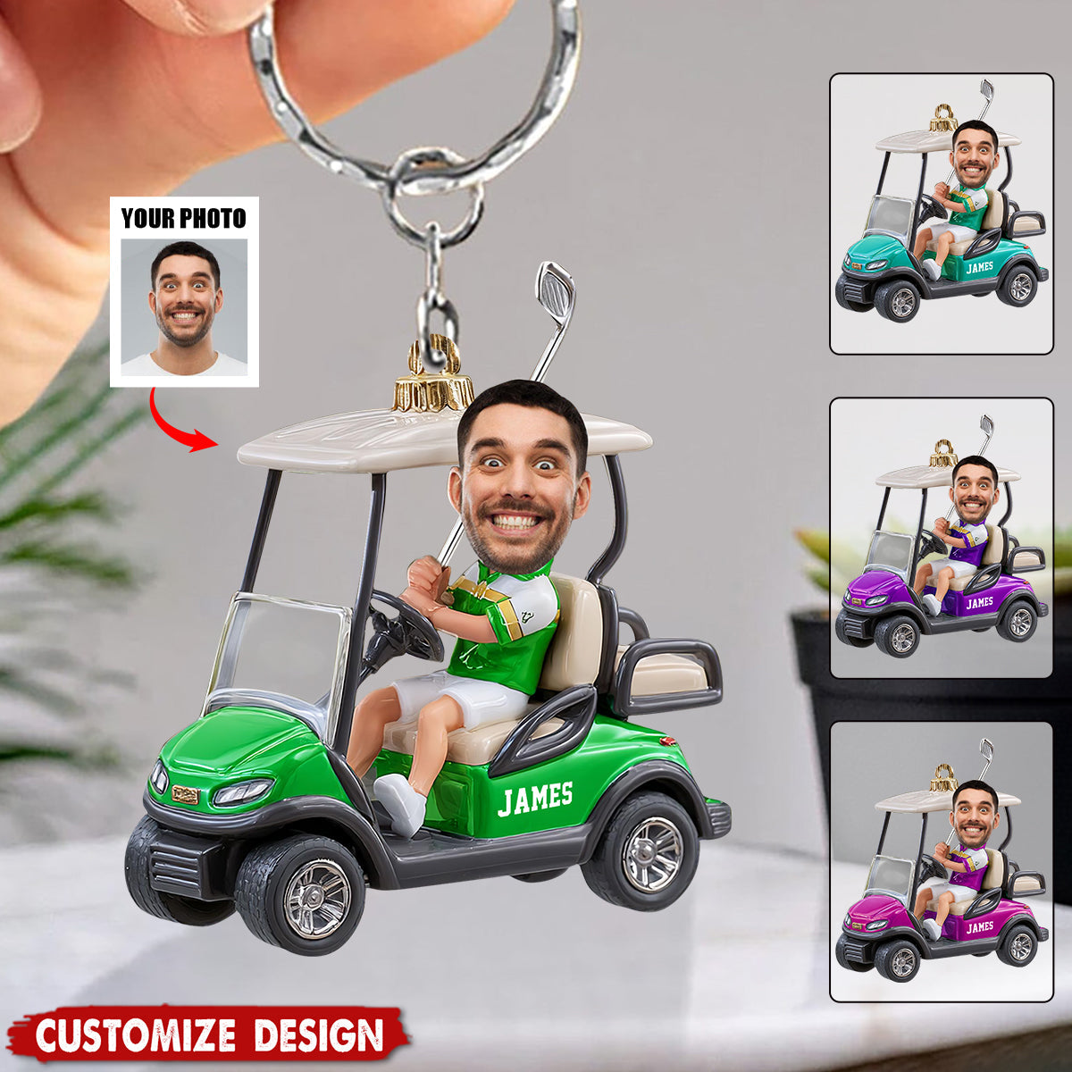 Personalized Golf Acrylic Keychain - Gift for Golf Lovers