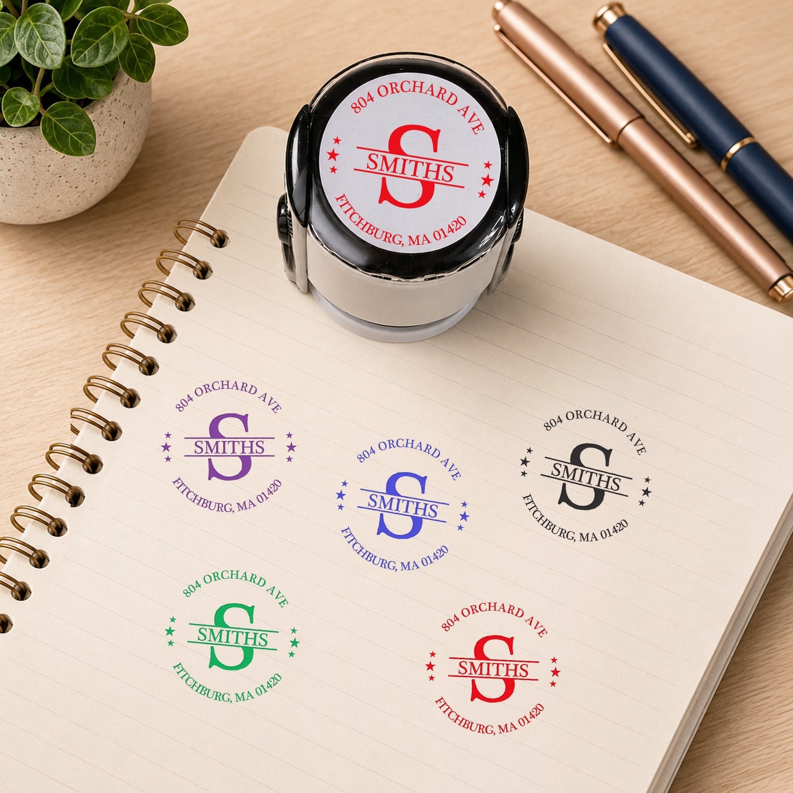 Custom Address, Name & Monogram - Personalized Stamp