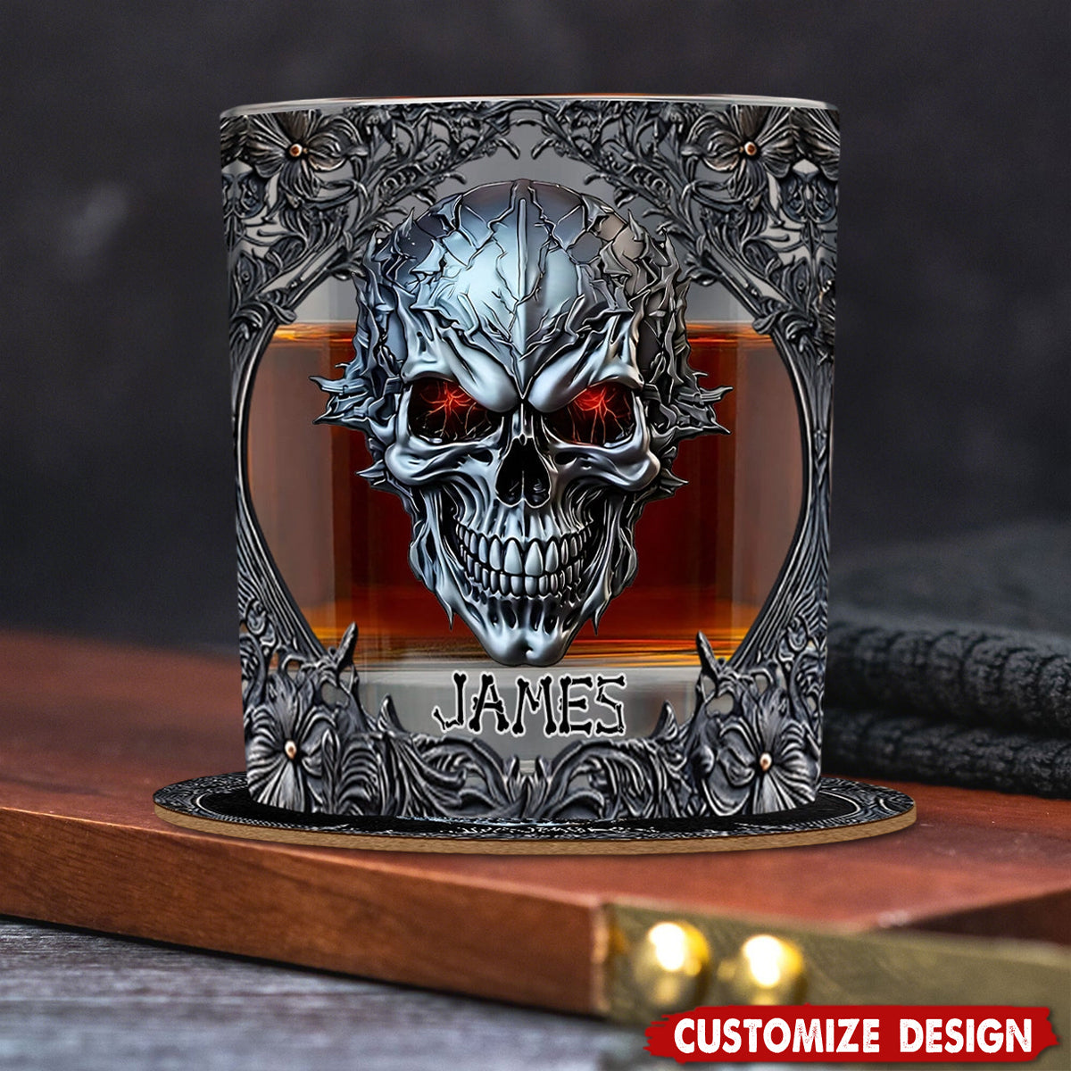 Cool Skull - Personalized Skull Whiskey Glass