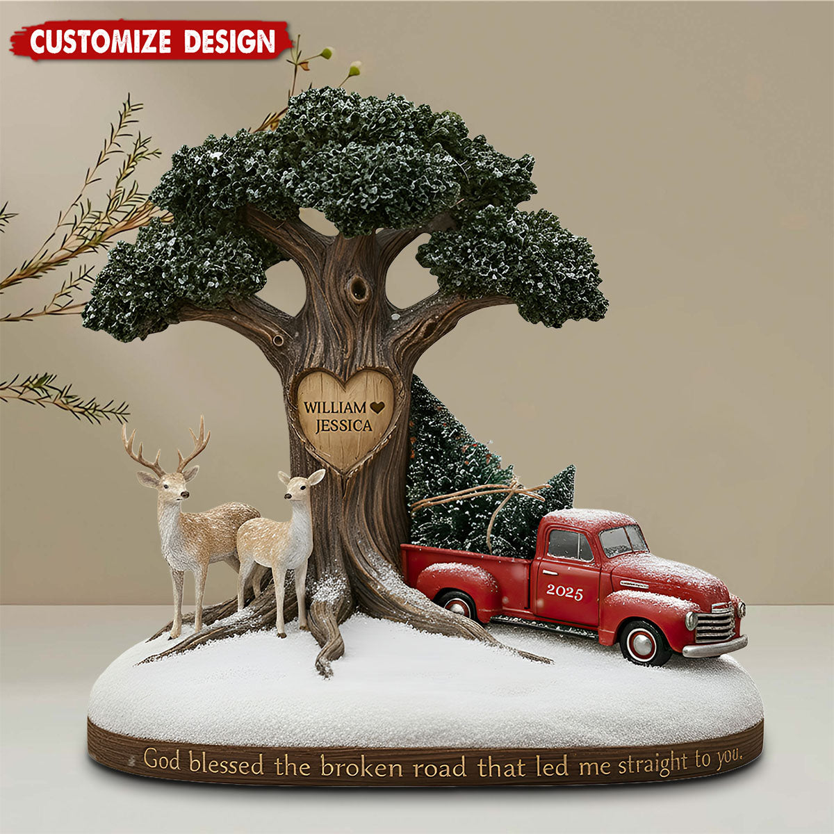 God Blessed The Broken Road Couple - Personalized Couple Custom Shaped Acrylic Plaque