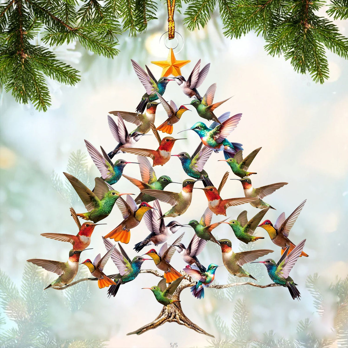 Hummingbird Christmas Tree Ornament, Gift For Bird Lovers-2024 New Release